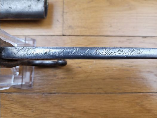 Seltenes Bajonett-Schwert Chassepot 1866 – hergestellt von J.Funcke & Cie – mit Nummer und „Z“ – Eines der seltensten – TBE