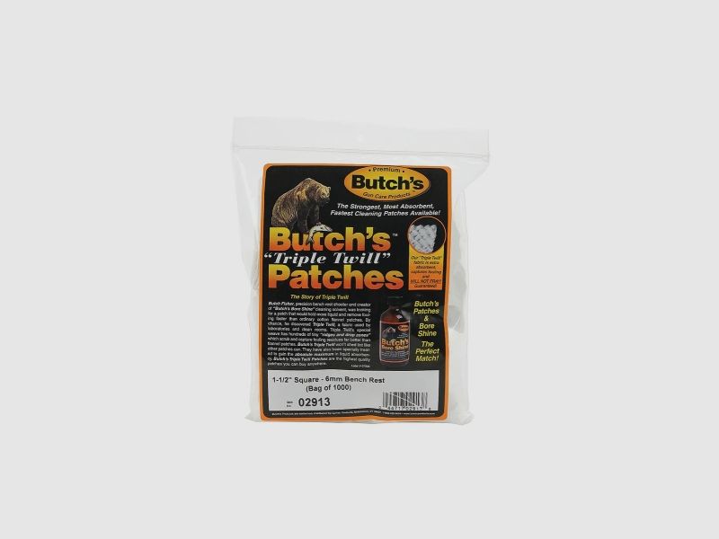 Butch's Triple Twill Panni per la pulizia 1000 pezzi per fucile 6mm Bench Rest