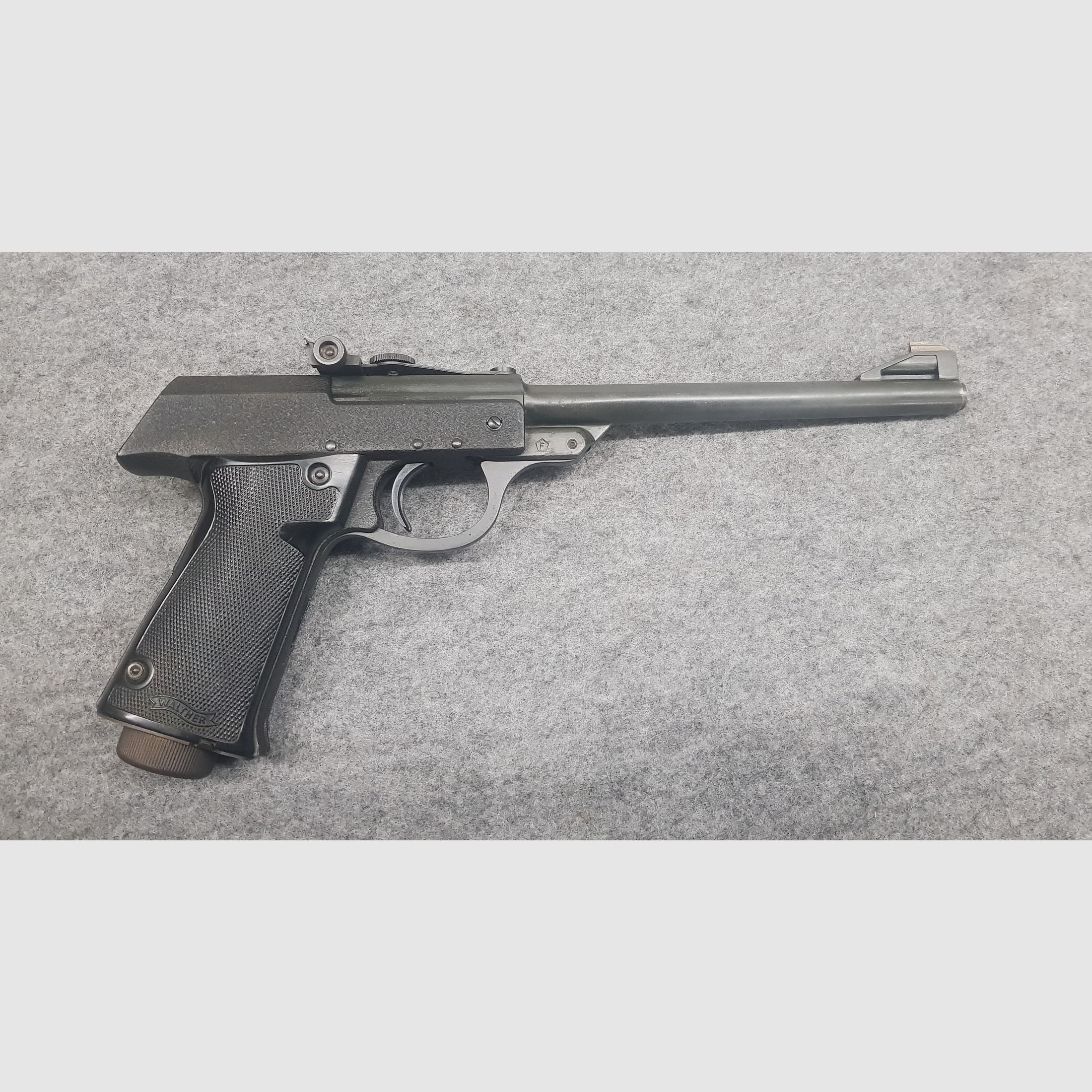 Luftpistole Walther Mod. LP 53 im OVP Karton, Beschreibung u. Flyer aus den 60iger James Bond 007 