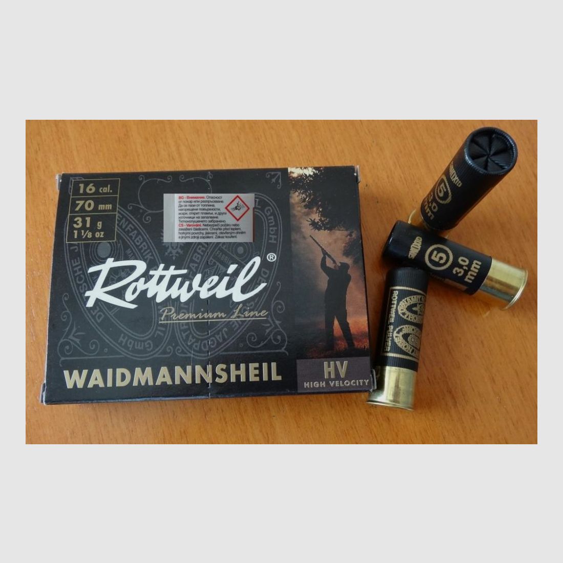 Rottweil Rottweil Schrotpatronen Waidmannsheil HV Plastik 16/70-3,0mm