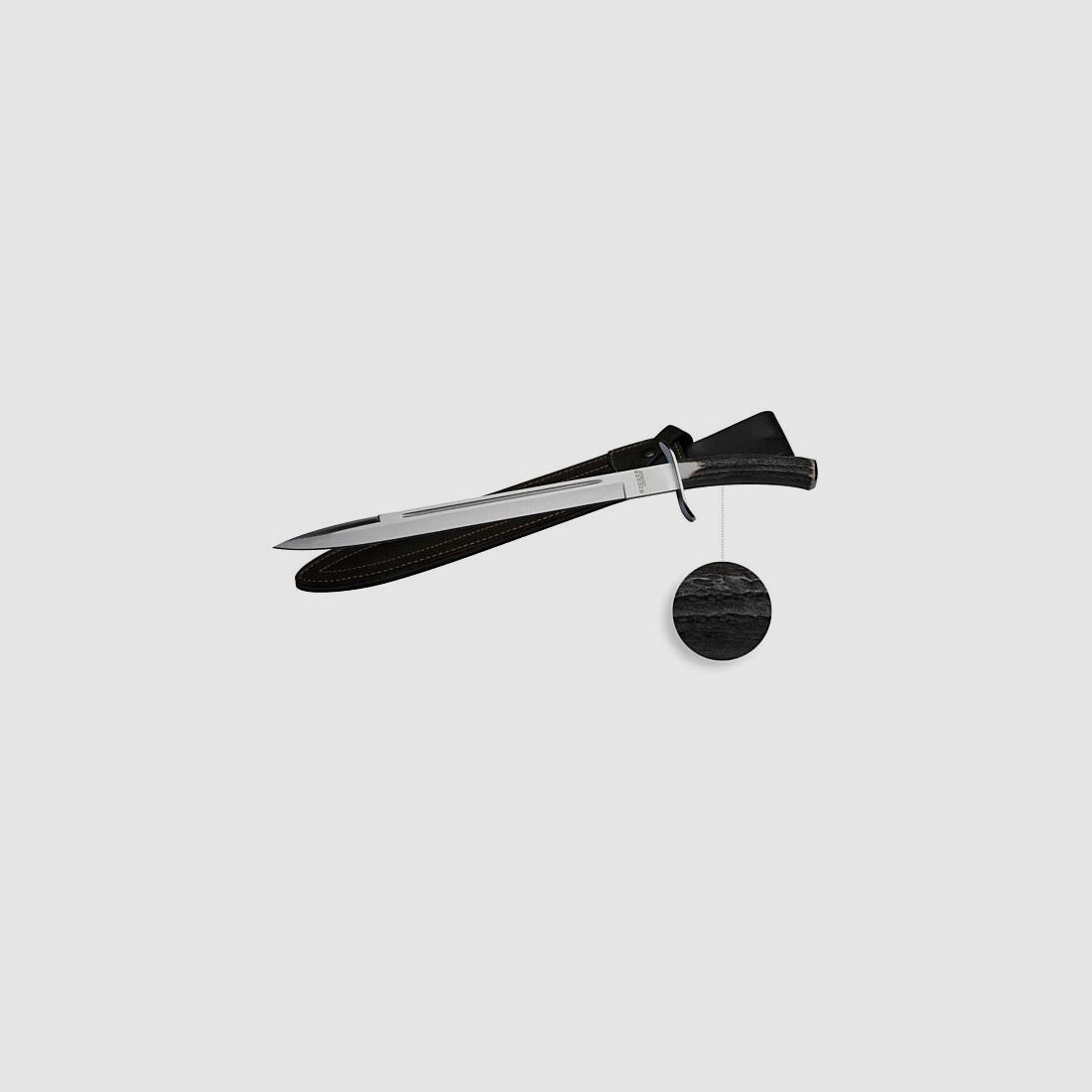 Dagger Griff Reh Klinge 33 cm Januel, Bild 1 von 4
