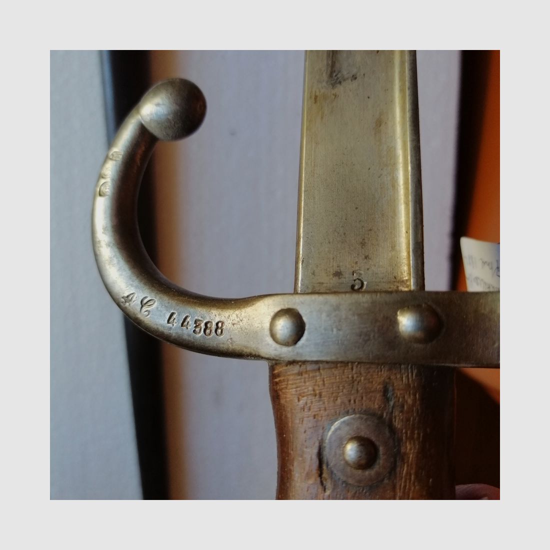 Très belle baïonnette fusil GRAS mod 1874 – Manufacture d&rsquo;armes de Châtellerault – au numéro – Superbe état, image 16 sur 17