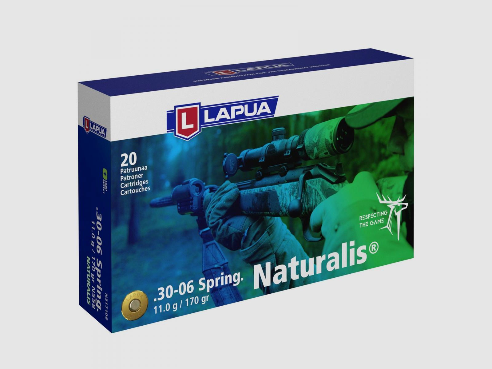 Lapua .30-06 Sprg. 170GR Naturalis 20 cartridges