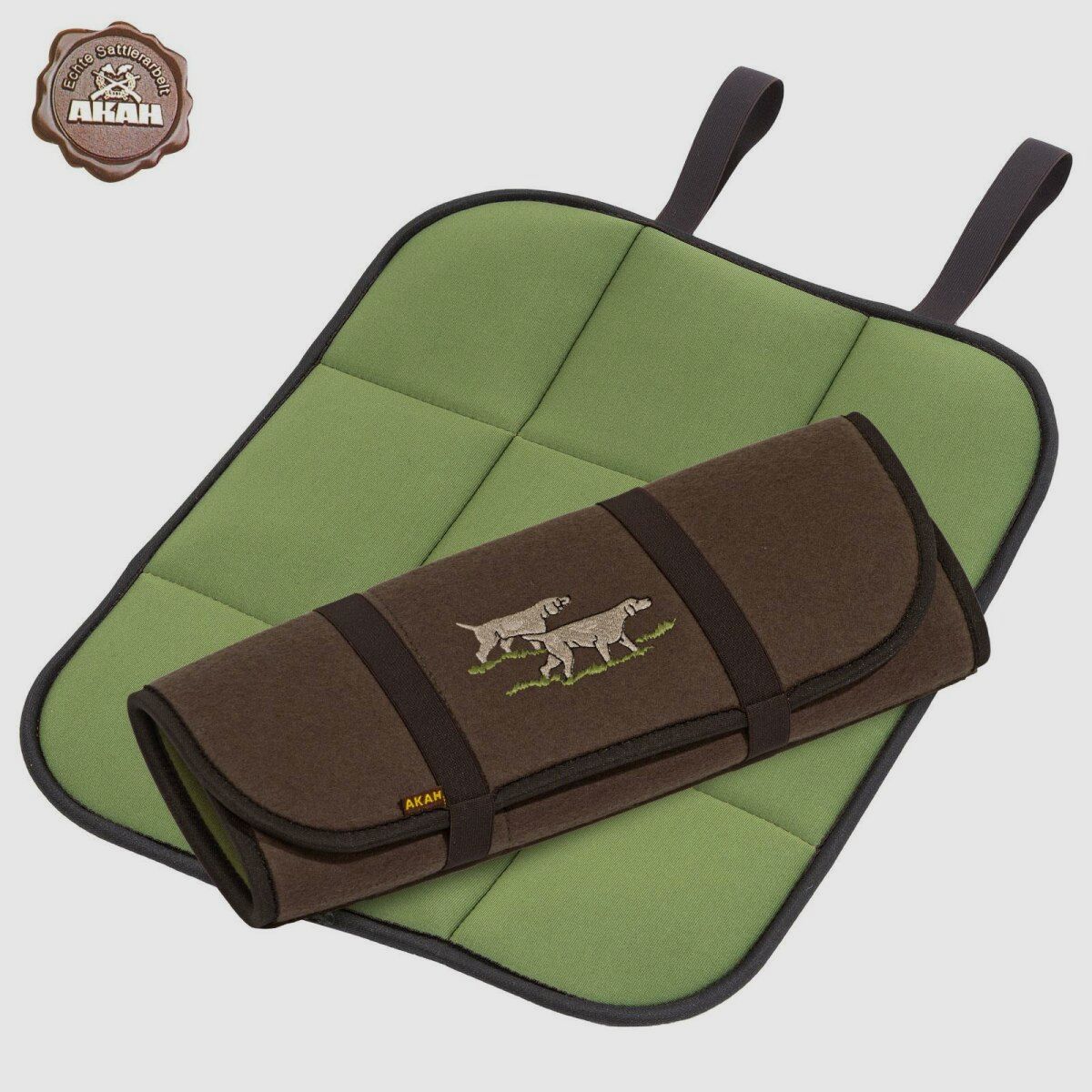 Faltbares Sitzkissen mit Jagdhund-Stickerei