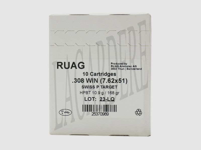 RUAG-SWISSP DEFENCE SWISS P. TARGET HPBT 168 GRS IN METALLKISTE (PATRONE MIT GESCHOSS)