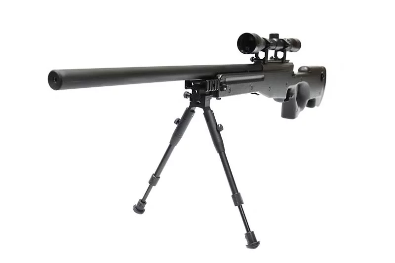 Fusil de sniper airsoft WELL Warrior I (avec bipied et lunette de visée) – noir, image 16 sur 16