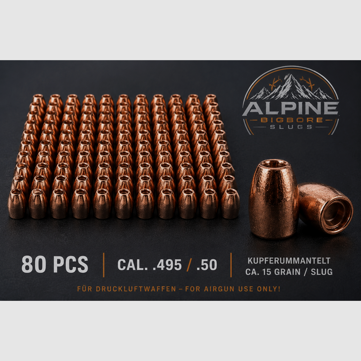 AEA Megalodon Challenger Slugs Cal. 495 / .50 / 15 gramos - PUNTA COMPLETA, imagen 1 de 2