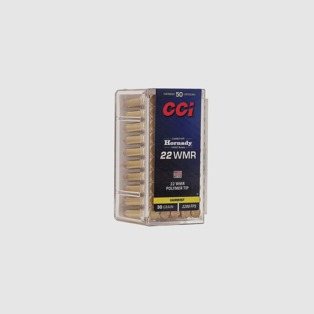CCI V-Max .22 WMR 30GR Polymer Tip 50 cartucce