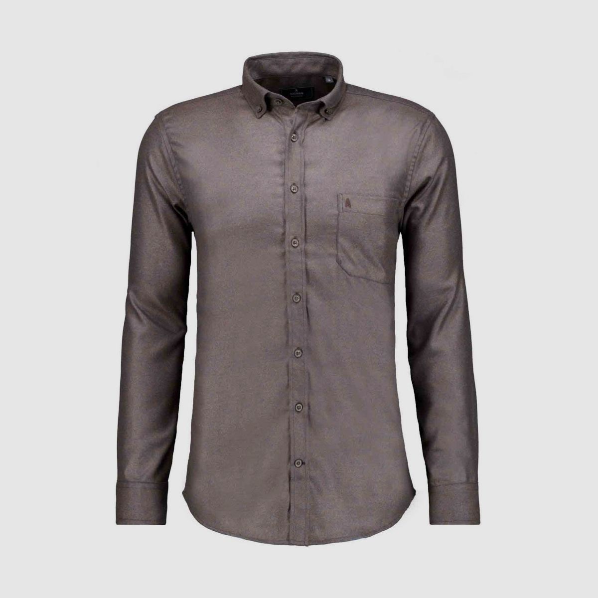 RAGMAN Camisa Uni Ceramica, Cuello Button-down Marrón Oscuro