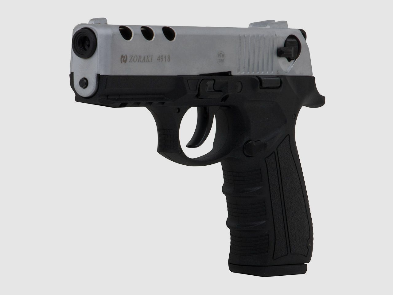 Schreckschuss Pistole Zoraki 4918 matt chrom PTB 1050 Kaliber 9 mm P.A.K. (P18)