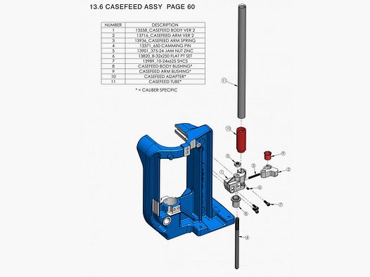 DILLON XL750 / XL650 CASEFEED ADAPTER RED