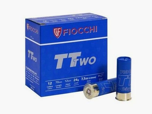 Fiocchi Stahlschrot TT Two Trap 12/70 24 gr Schrotpatronen 1000 Schuss