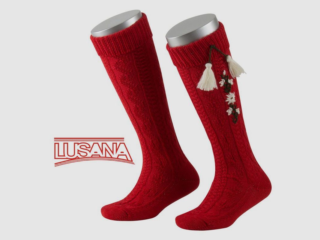 Lusana Kinder Kniestrumpf in Rot (21)