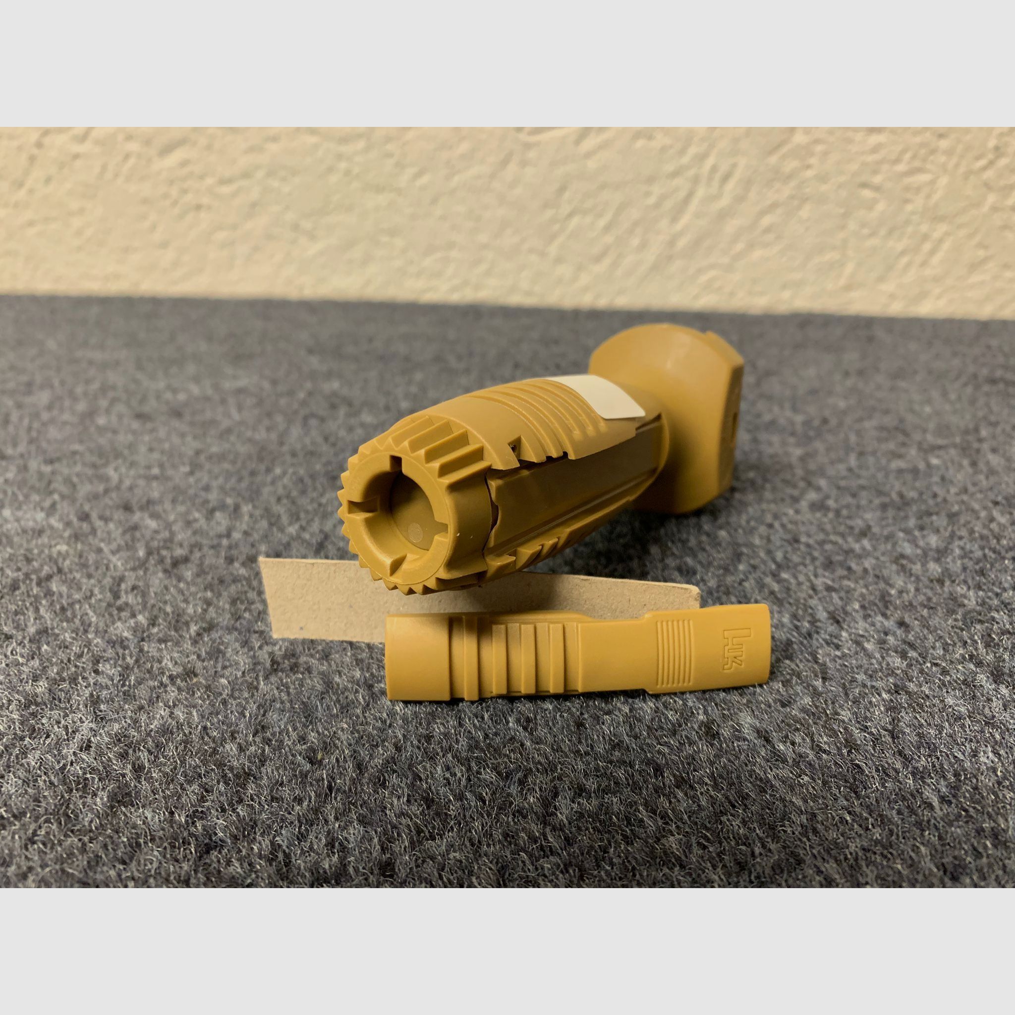 HK storm grip with insert for LM/LLM switch sand color / RAL8000 - NEW - Heckler & Koch Mr223 Mr308 G28 G95k KSK
