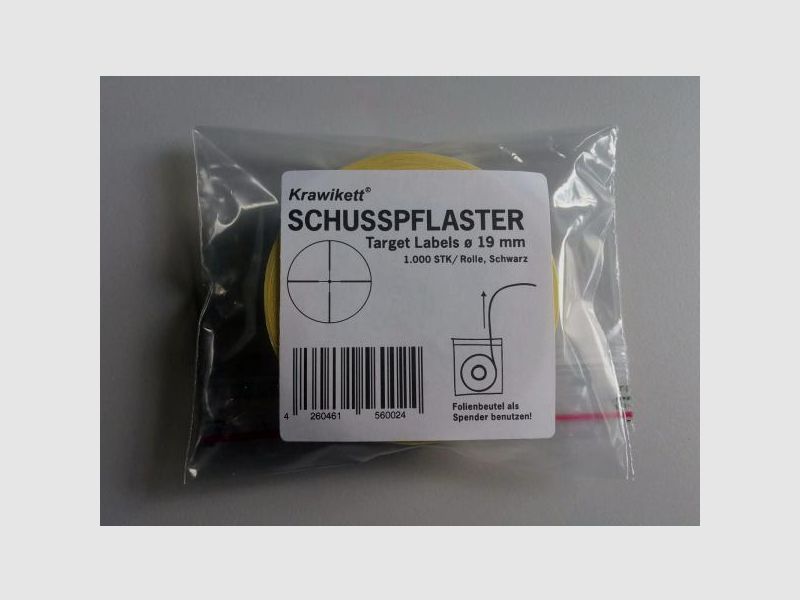 KRAWIKETT Schusspflaster 19 mm schwarz 1000 Stk