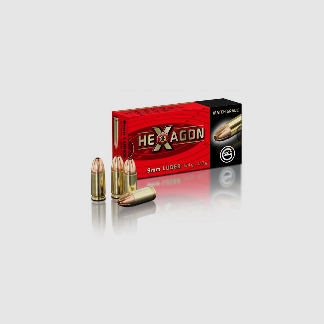 GECO PATRONEN Kal. 9 PB 124 gr. HEXAGON, Bild 2 von 2