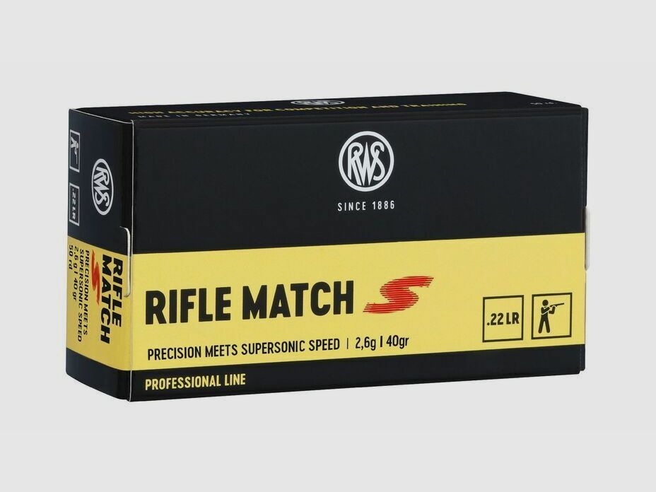 RWS Rifle Match S 2,6g/40grs .22lr, image 1 sur 2