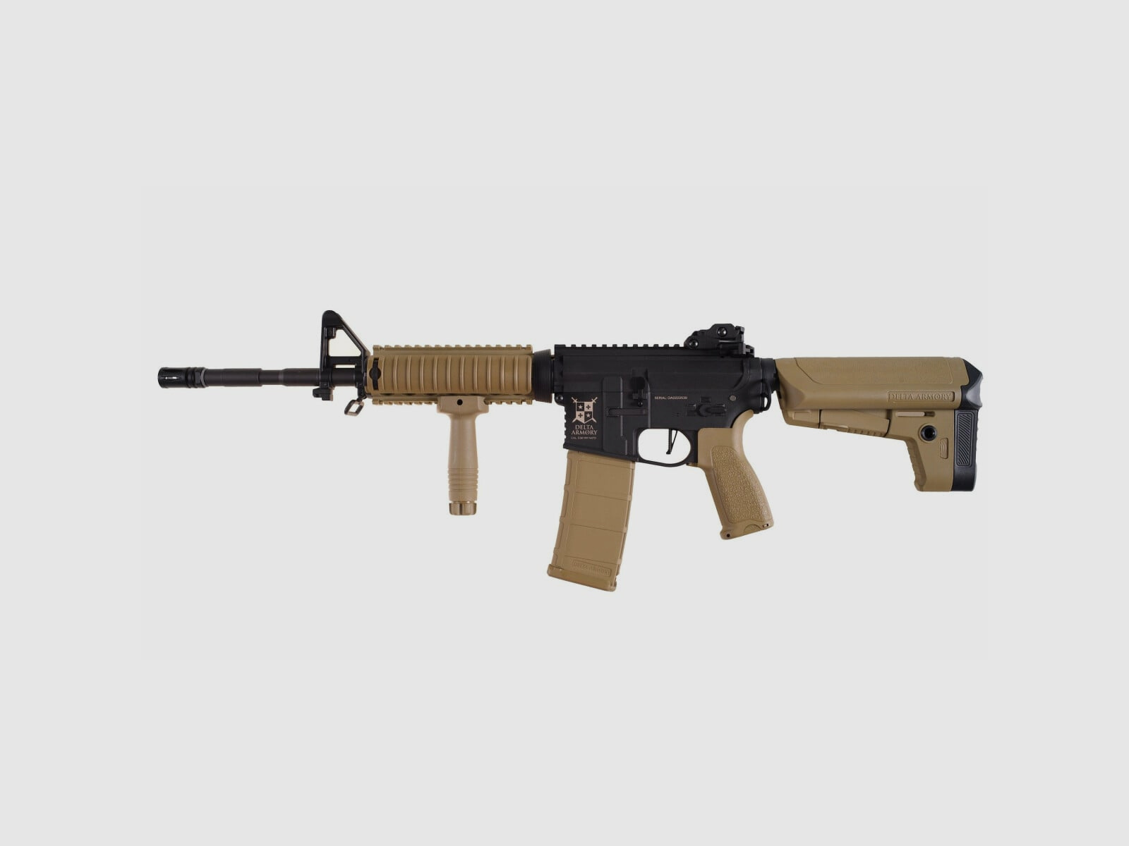 AR15 RIS CHARLIE Tan/Schwarz S-AEG Softair Gewehr Frei ab 18 Jahren | Delta Armory