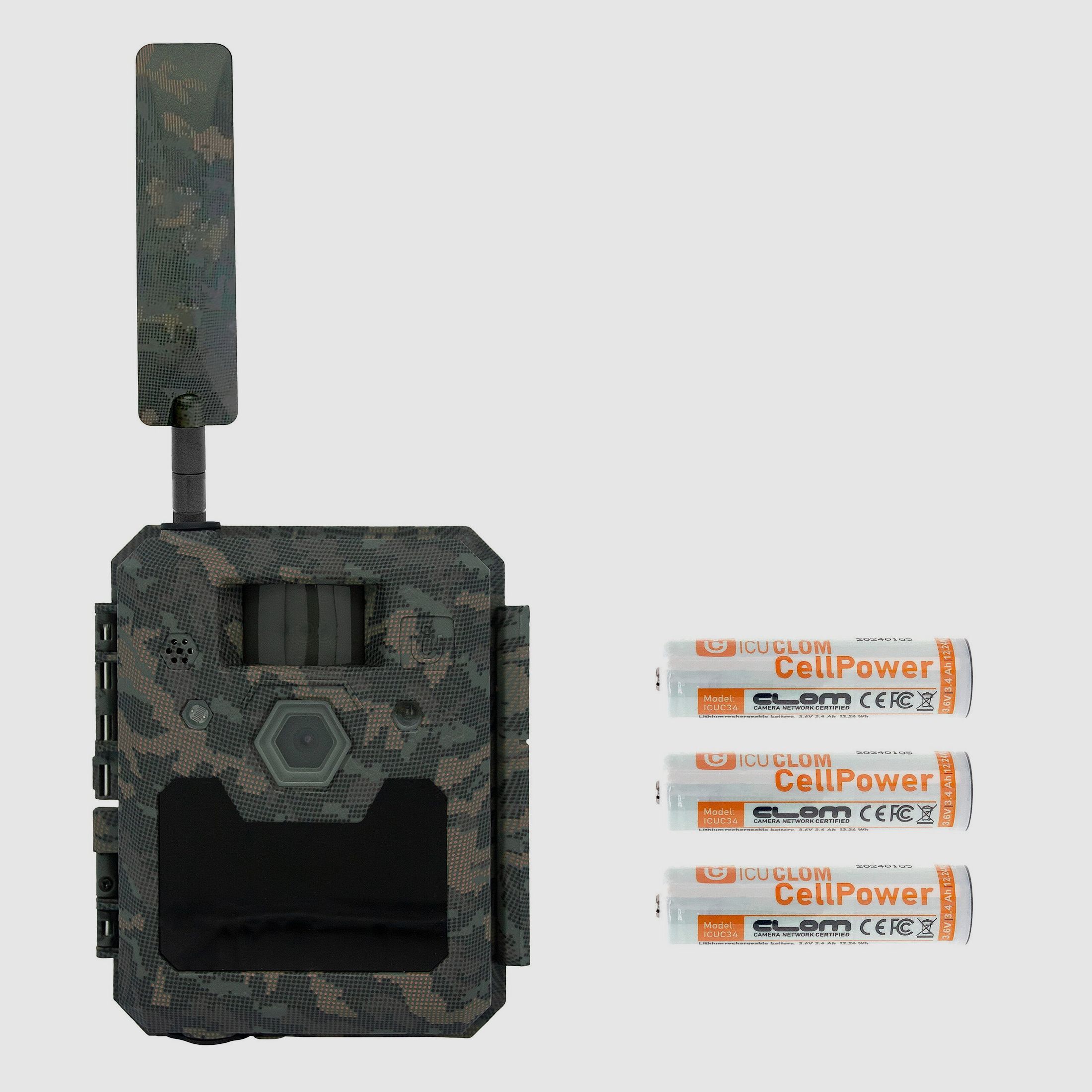 ICU Wildkamera Clom Cam 6 mit 3 x ICU Akku Clom Cell Power 18650
