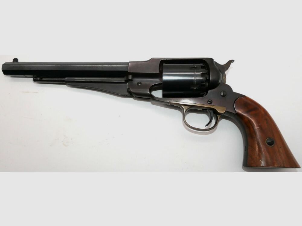 Revólver de percusión Hege Uberti Modelo 1858 Nuevo Ejército, calibre .44, cañón de 8 pulgadas.