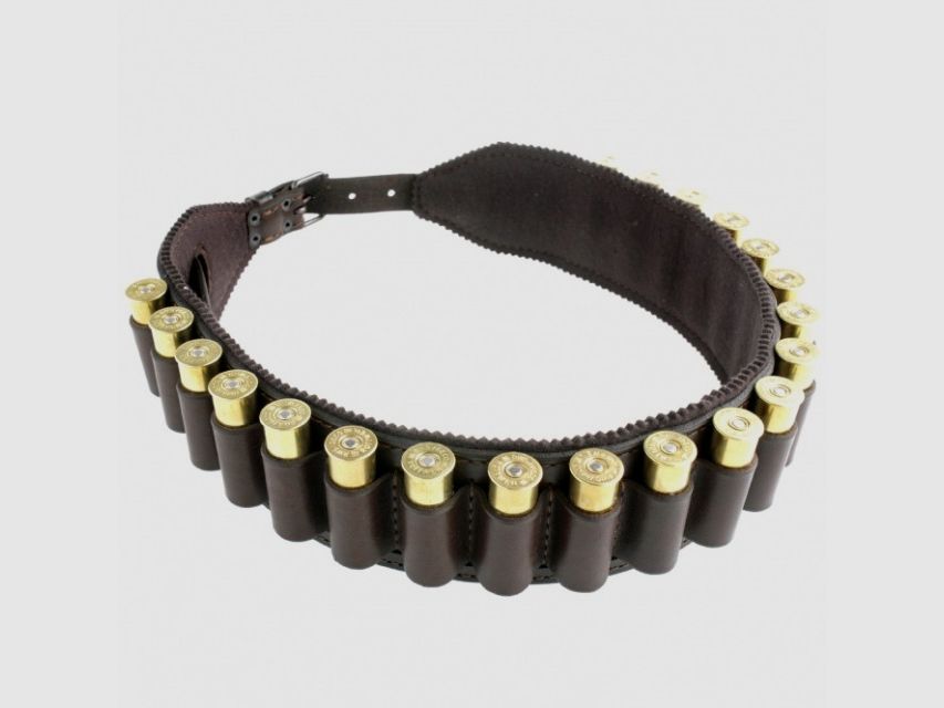 Ceinture à Cartouches de Luxe - Cuir - 20 x Cartouches de Plomb, image 1 sur 2