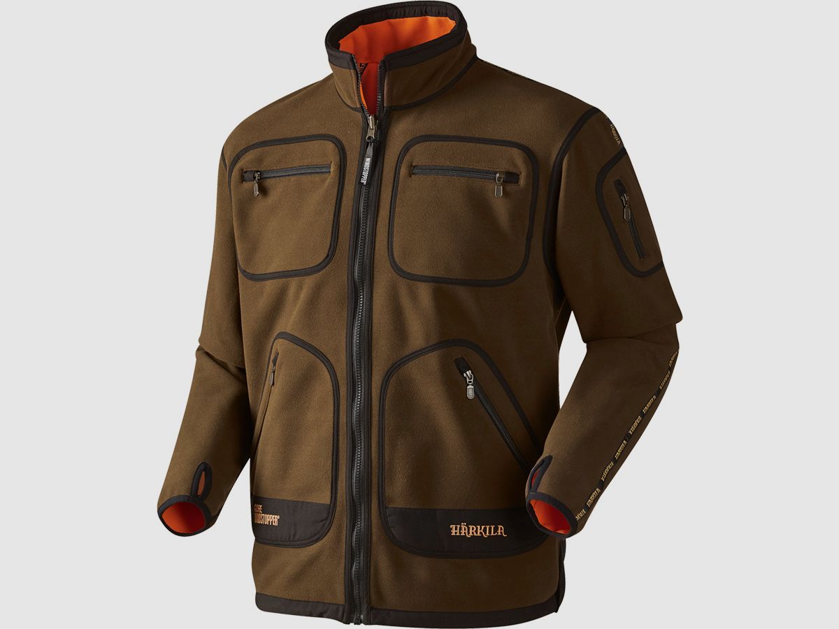 Härkila Kamko giacca in pile reversibile, Green - Orange Blaze, immagine 1 di 4