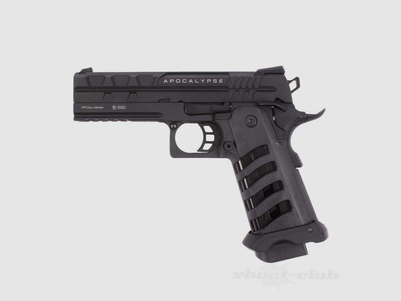 NX Apocalypse Co2 Pistole mit Blow Back 4,5mm Schwarz Skelett-Griffstück
