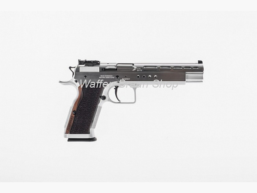 Tanfoglio Pistole T97L Gold Match Bullseye, 6", Kal. 9mm Luger, hartverchromt, 3-Positionen-Visier