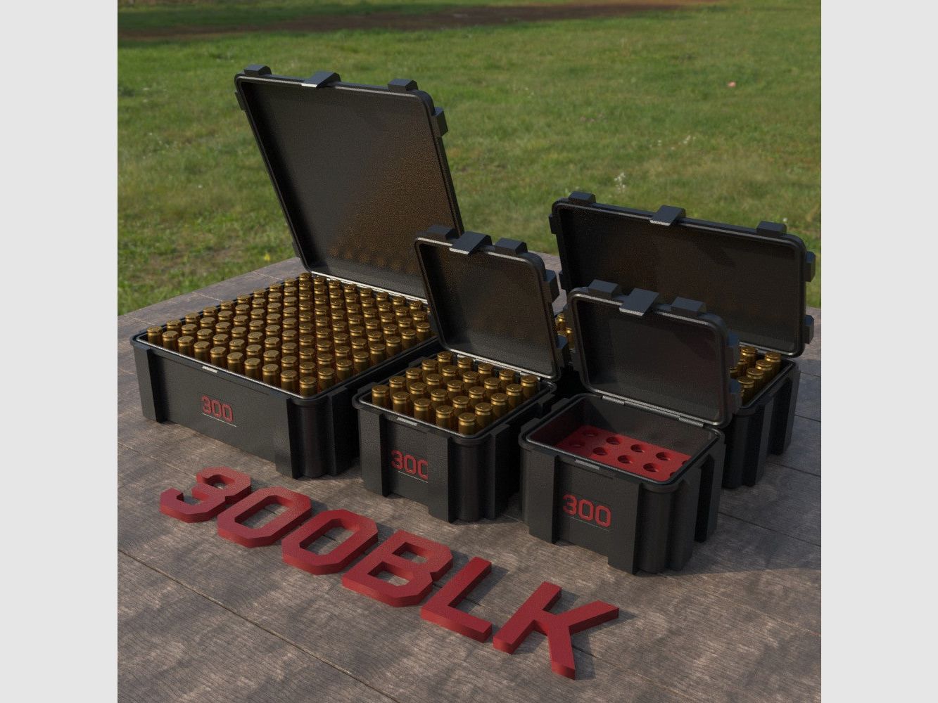 Filamelt ammunition box / .300 AAC Blackout / 'flip lid' / cartridge box, ammo box
