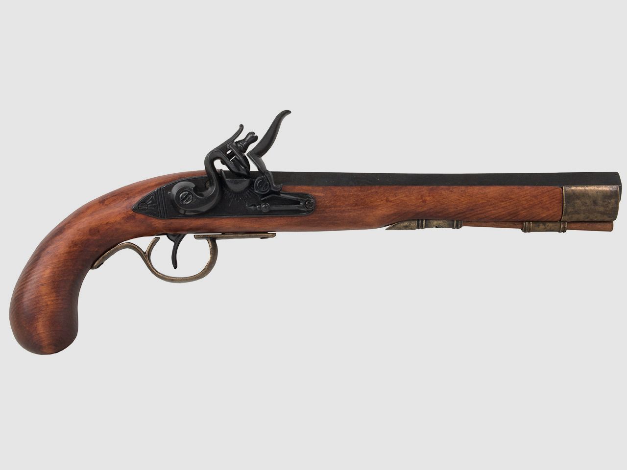 Denix SteinschloĂźpistole Kentucky USA 19 Jahrhundert LĂ¤nge 39 cm schwarz messing