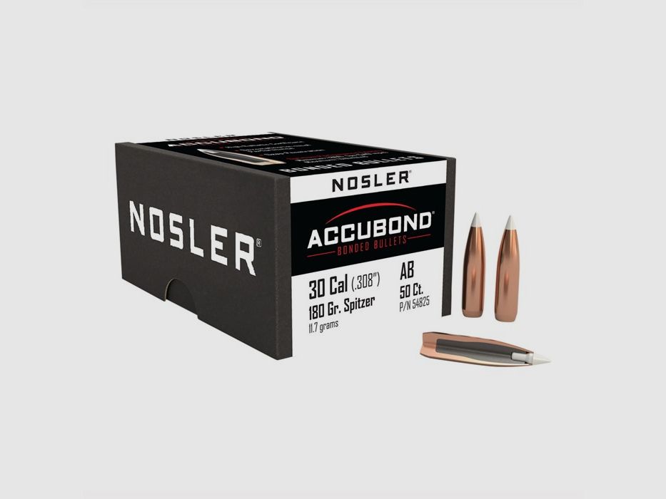 NOSLER 30 KALIBER (0,308″) 180GR SPITZER BOAT TAIL 50/BOX, Bild 2 von 2