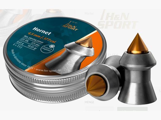 H&N Hornet 4.5mm .177cal. 225pcs. Pointed diabolo 24041-01