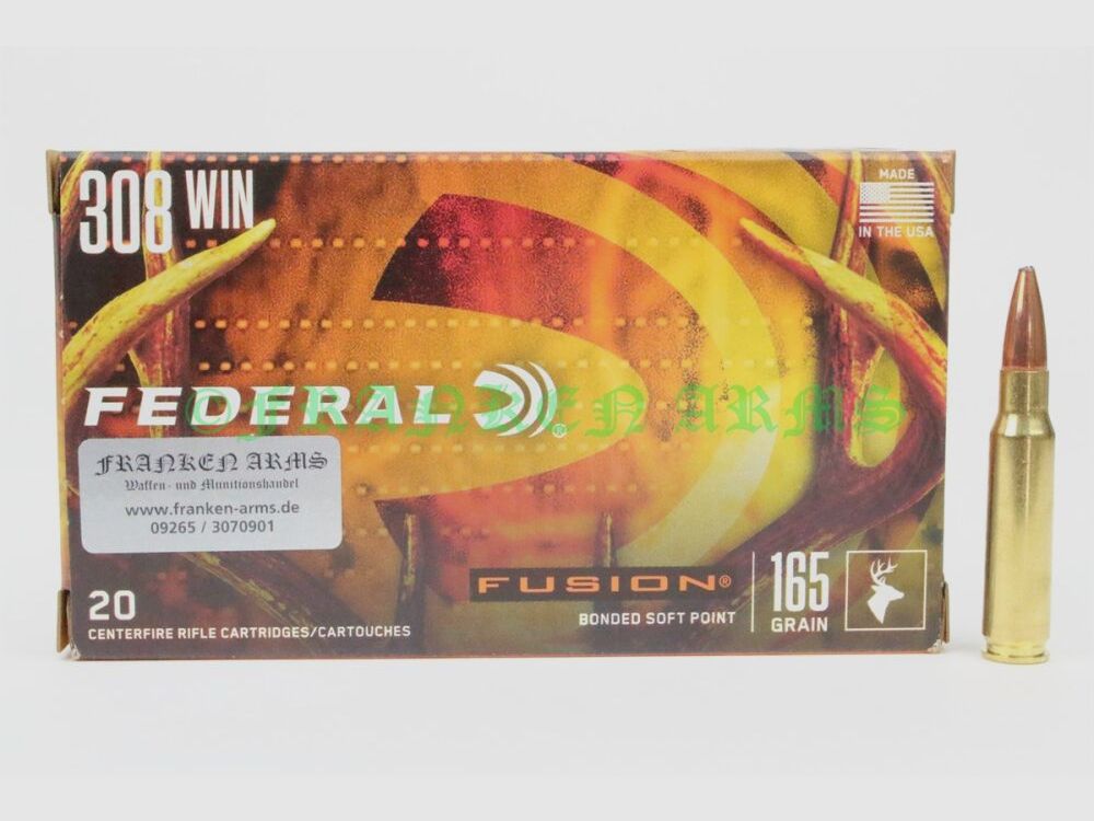 Federal Premium .308 Win. Fusion 165gr. 10.7g 20 pieces quantity discounts