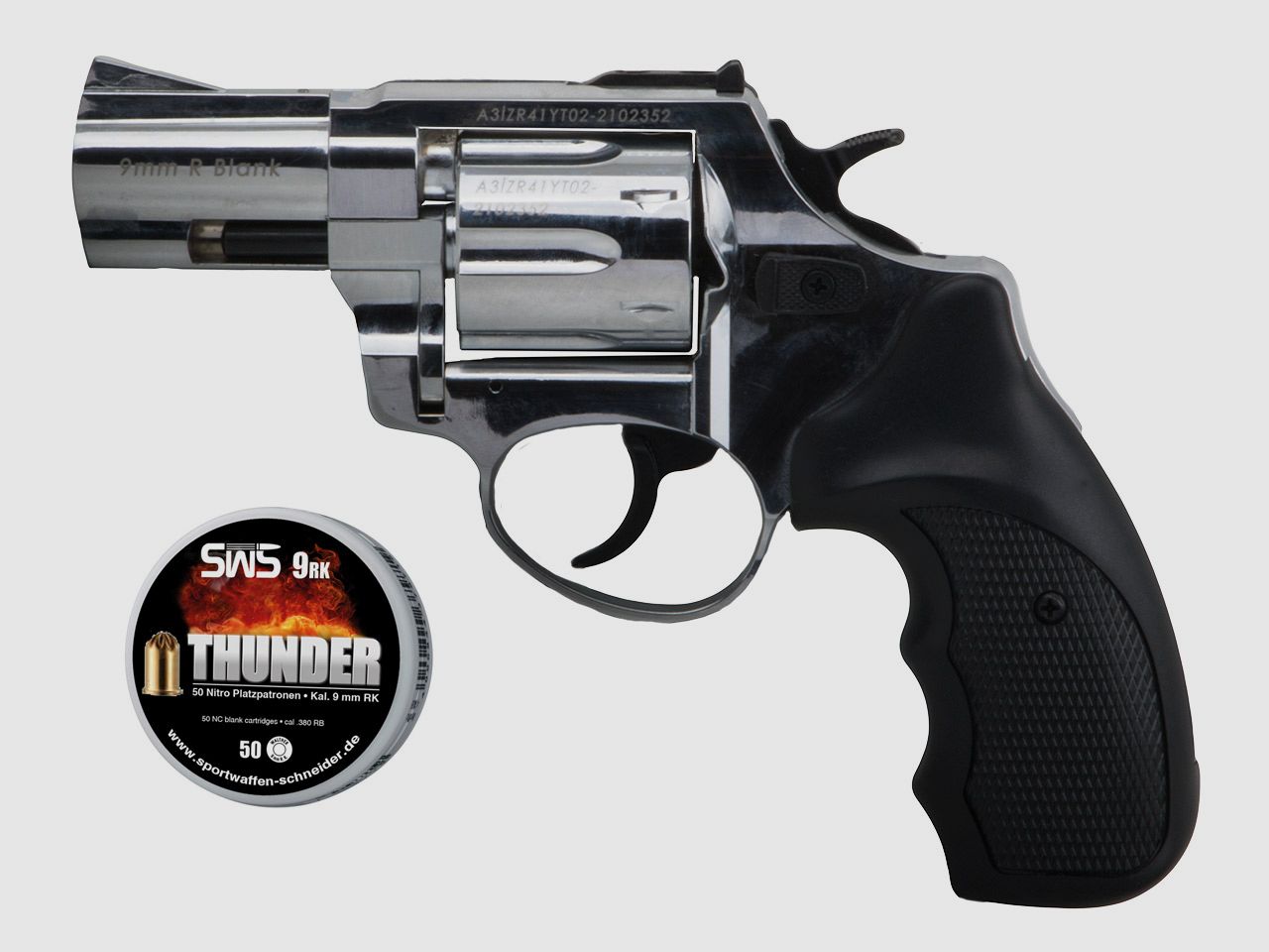 Schreckschuss Revolver Zoraki R1 Chrom 2,5 Zoll Kaliber 9 mm R.K. (P18) + 50 Schuss