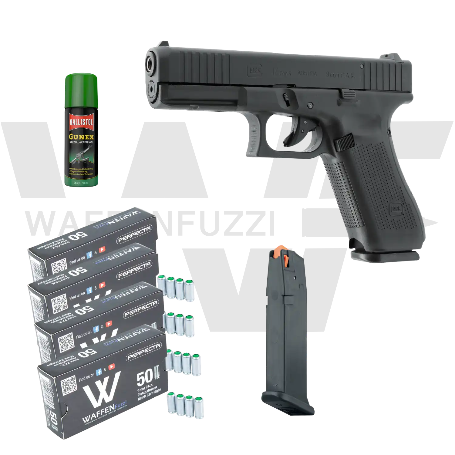 Glock 17 Gen5 Set de Pistolas de Fogueo "M" Calibre 9mm PAK
