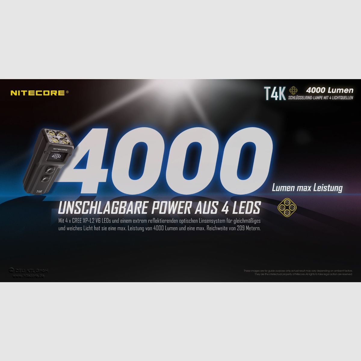 Nitecore T4K LED Taschenlampe 4000 Lumen