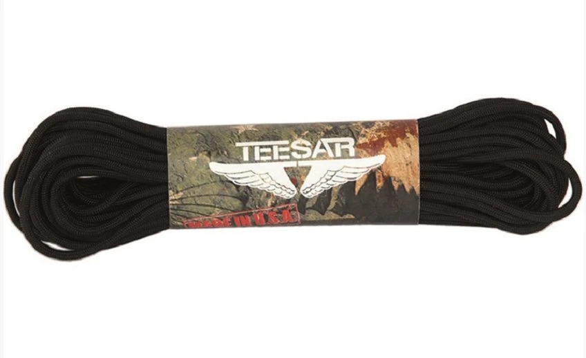 Zwart survival-paracordkoord 15,24 m Teesar