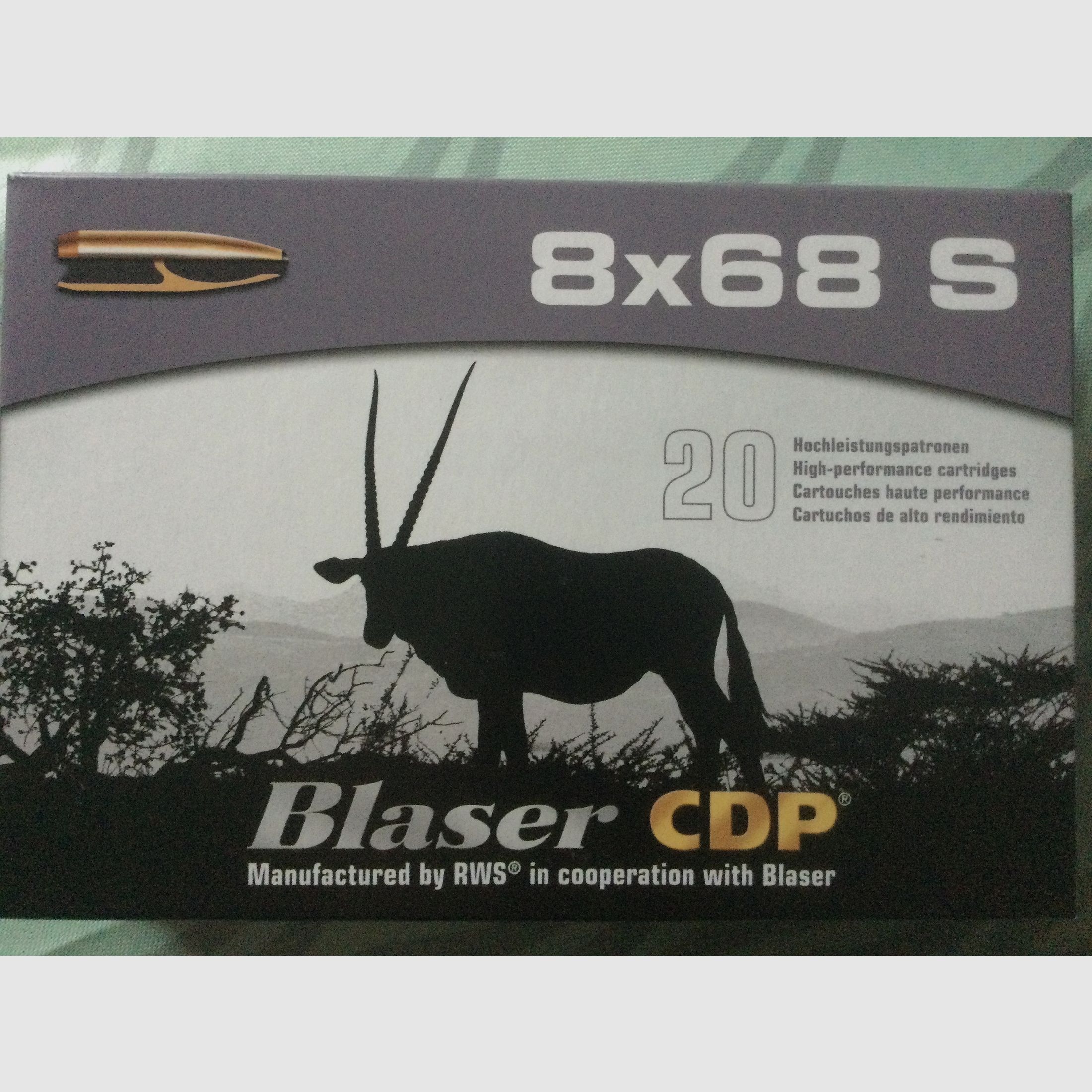 Patrone 8x68S Blaser CDP 12,7