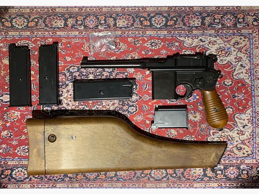 Wei-ETech M712 Airsoft Broomhandle z kolbą pełno-metalową GBB 6mm BB czarny