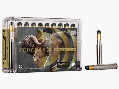 Federal Premium Safari Woodleigh Hydro Solid 9.3x62 286GR solid RN 20 cartridges
