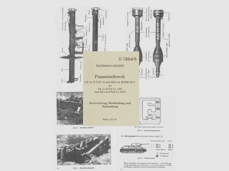 Nachdruck Wehrmachts-Dienstvorschrift Panzerschreck "OFENROHR"