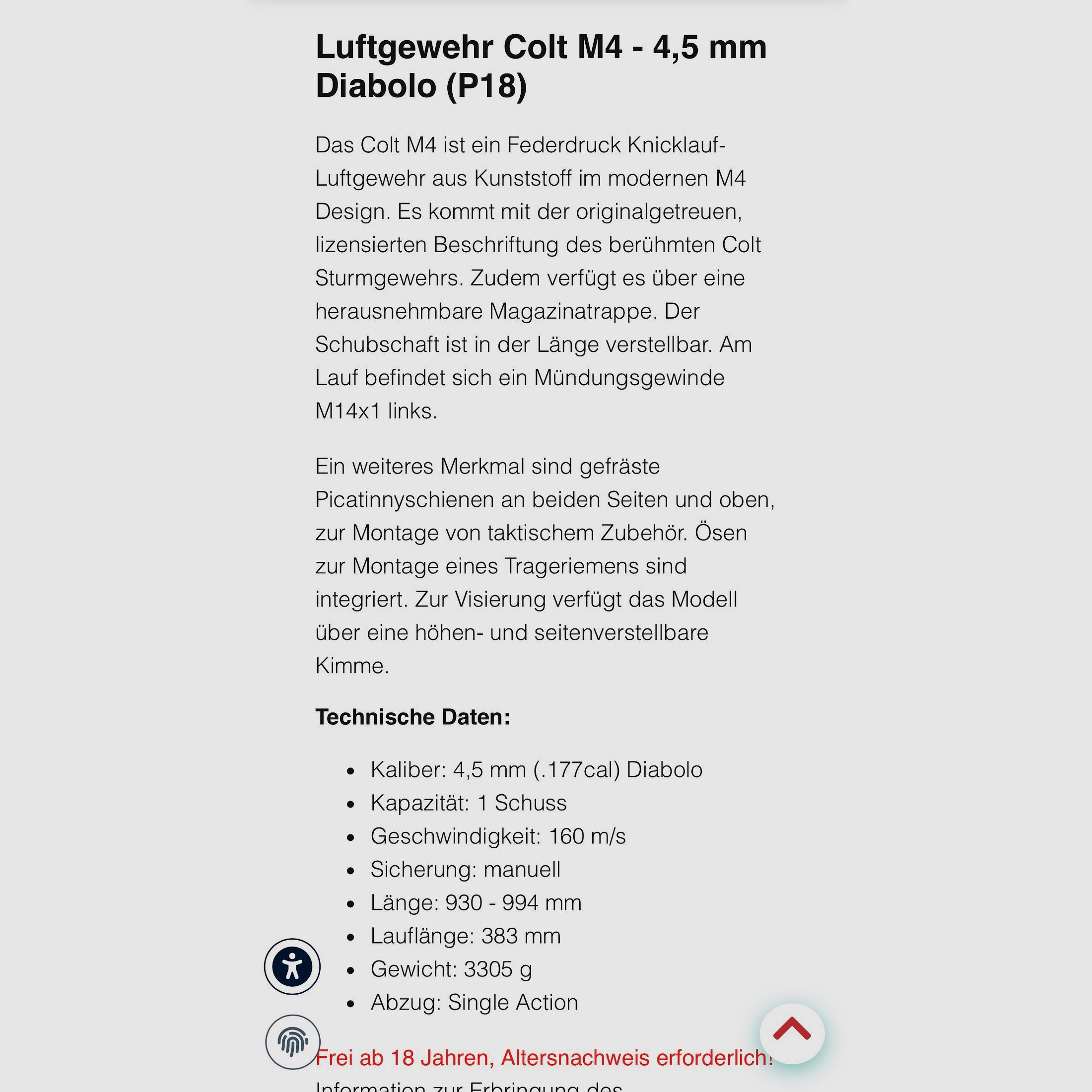 Colt M4 air rifle 4.5 Diablo