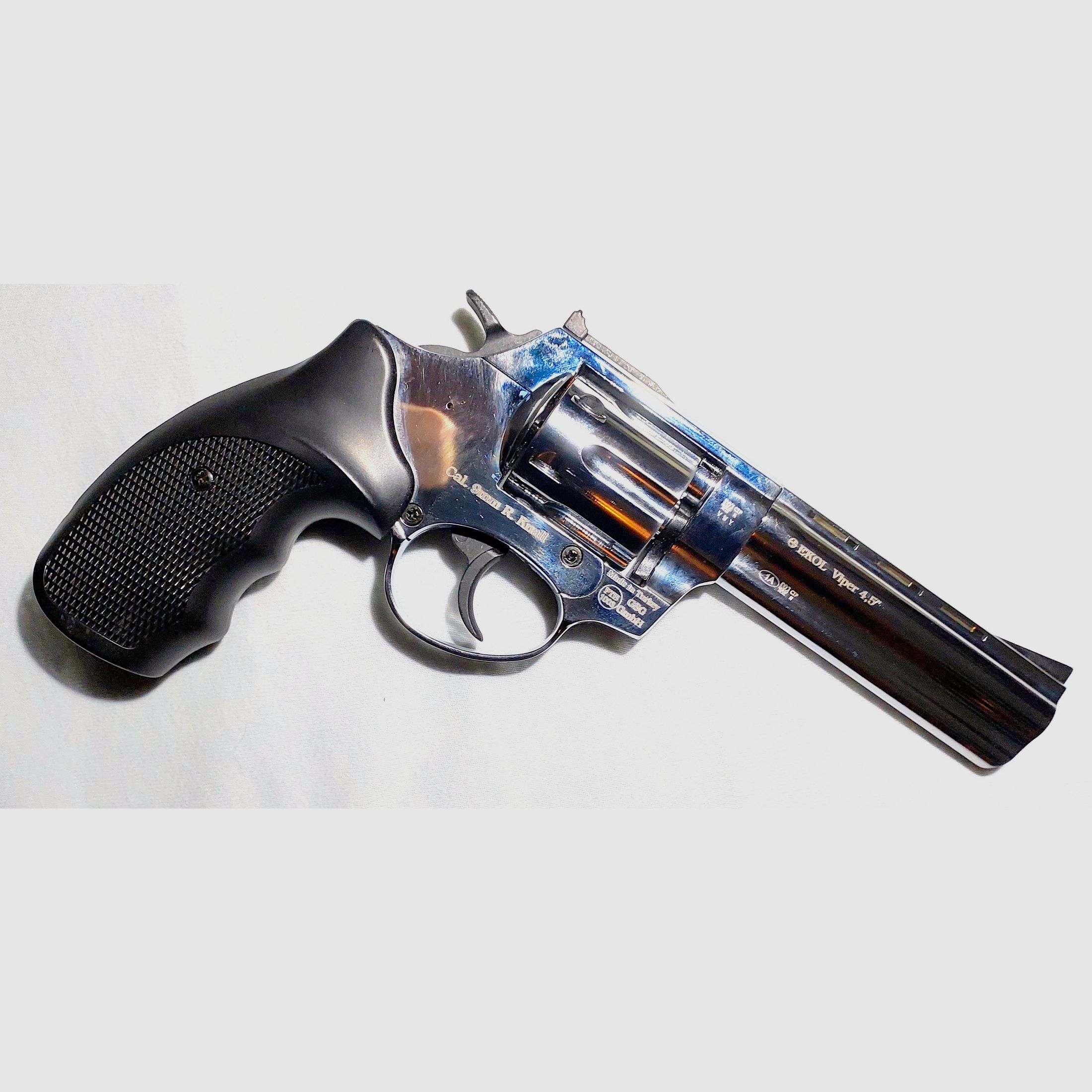Ekol Viper 4,5 Zoll Schreckschuss Revolver Chrom 9 mm R.K. (PTB 1003) wie neu!