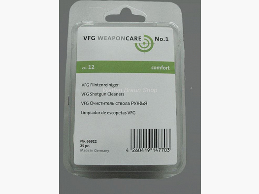 VFG shotgun cleaner, No. 66299, cal. 12 to 25 pcs.