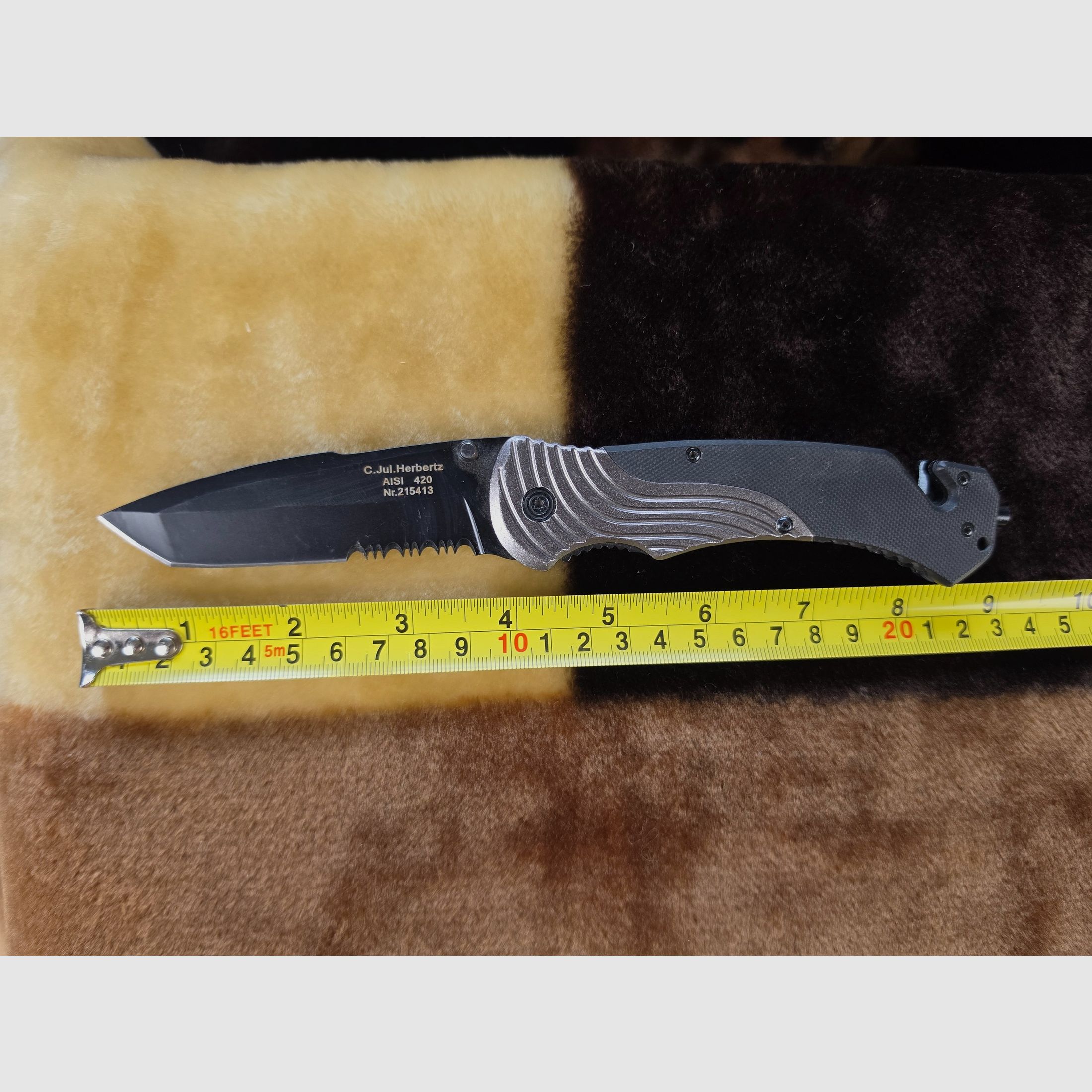 Herbertz Taktisches Rettungsmesser (AISI 420 / Nr. 215413) mit Gurtschneider & Glasbrecher, Bild 1 von 5