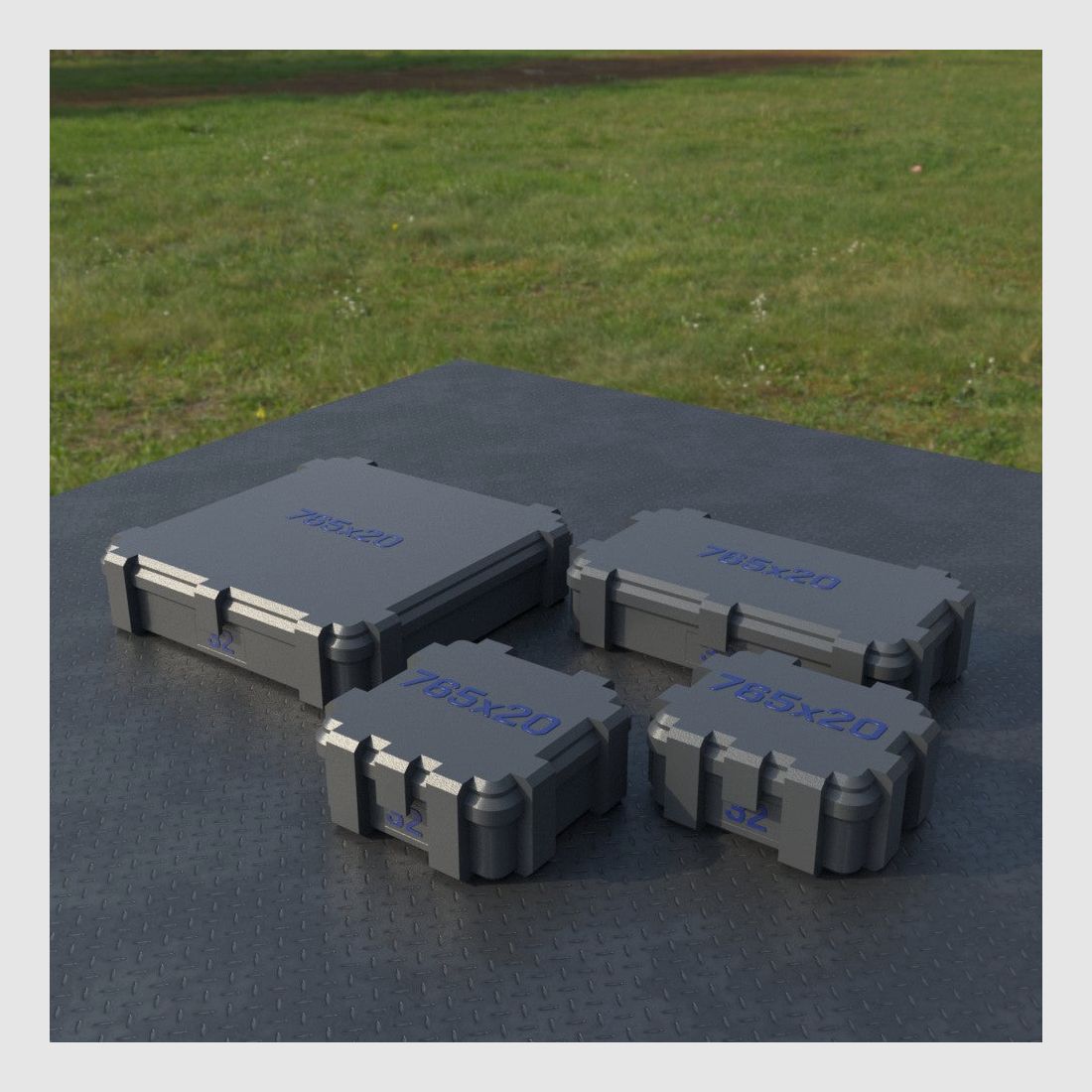 Filamelt Munitionsbox / Ammo Box 7.65mm / .32 French Long – Patronenbox ‘Klappdeckel’ – 20 / 25 / 50 / 100 Runden