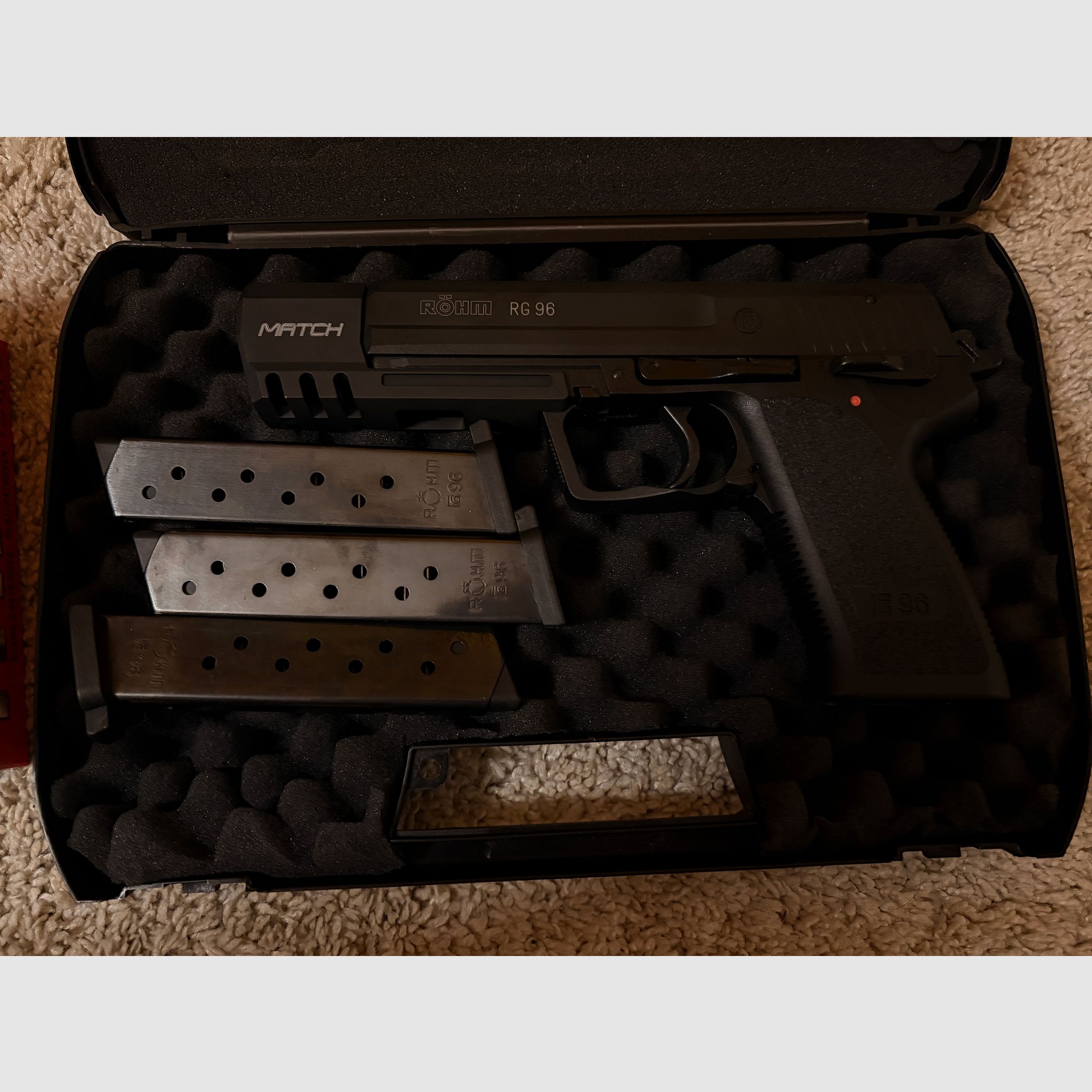 Röhm RG96 Match, 3 Magazine, 600 Schuss 9mm P.A.K.