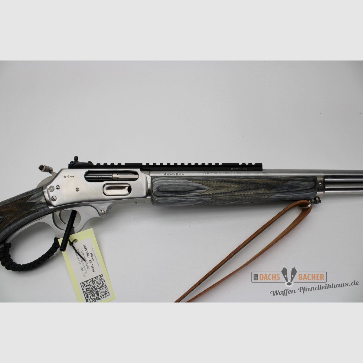 UHR Büchse Marlin 1895 SBL Kal. 45-70 GOV Stainless Lederriemen, Bild 6 von 8