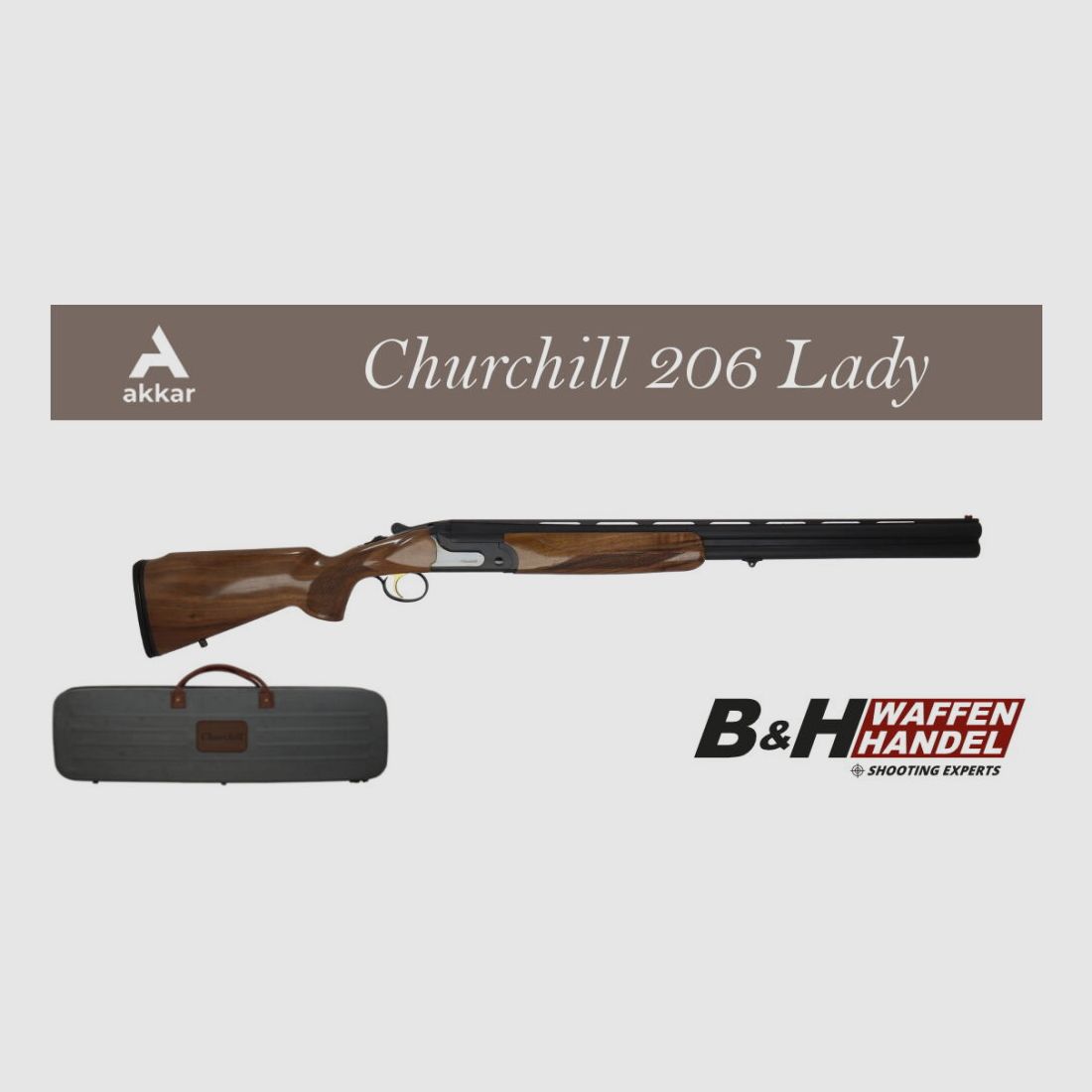 Akkar Silah Churchill 206E Lady Black GAUCHE / Fusil pour dames / Fusil à deux canons superposés / BDF / Tir à plombs en acier
