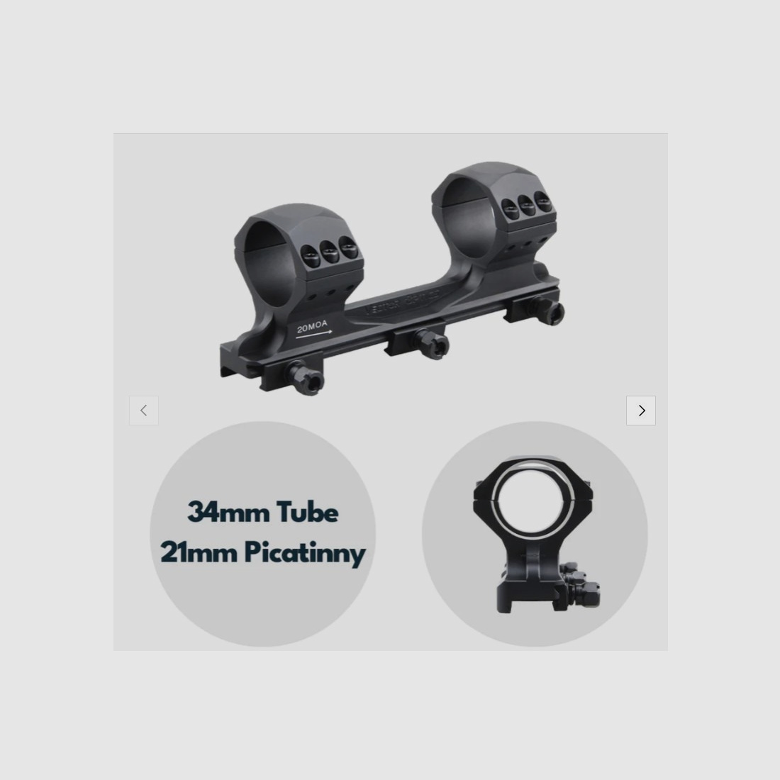 Vector Optics SCTM-58 X-Accu Blockmontage für 34mm Tubus, 21mm Picatinny, 20MOA Vorneigung, h=40mm